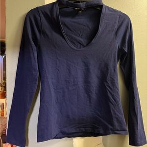 Express Deep Blue Long Sleeve Top